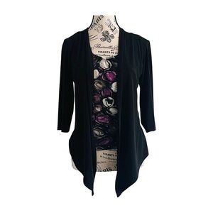 Karel Layered-Look Cardigan Sweater – Faux Two-Piece Top | M